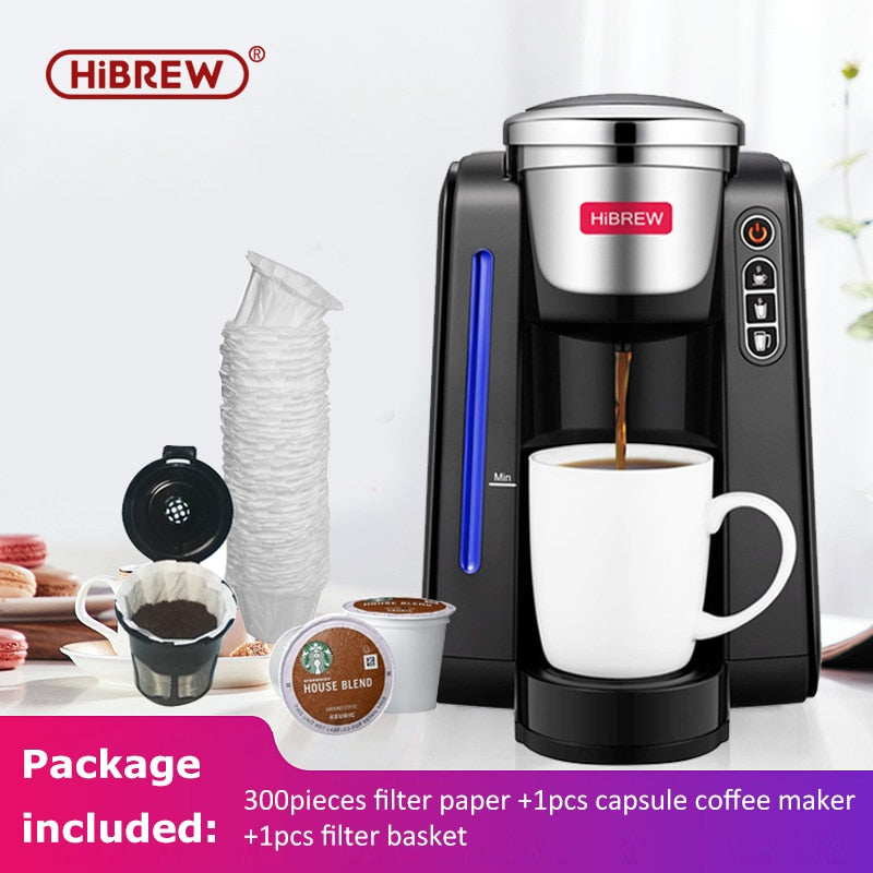 HiBREW Capsule Coffee Machine K-Cup brewer; refiiilable tea maker , Filter Paper, Capsule Automatic Coffee Maker,auto refill,