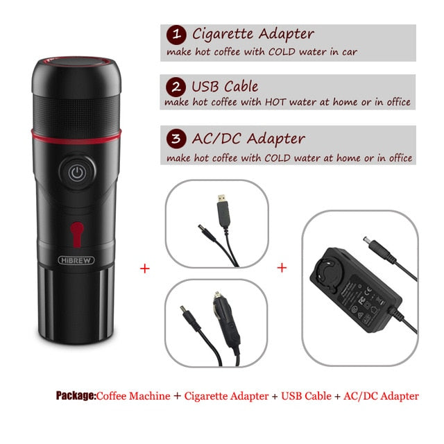 HiBREW Portable Car Coffee Machine, USB pod  Coffee machine, Capsule  Espresso Maker 12V, expresso  machine nespresso powder