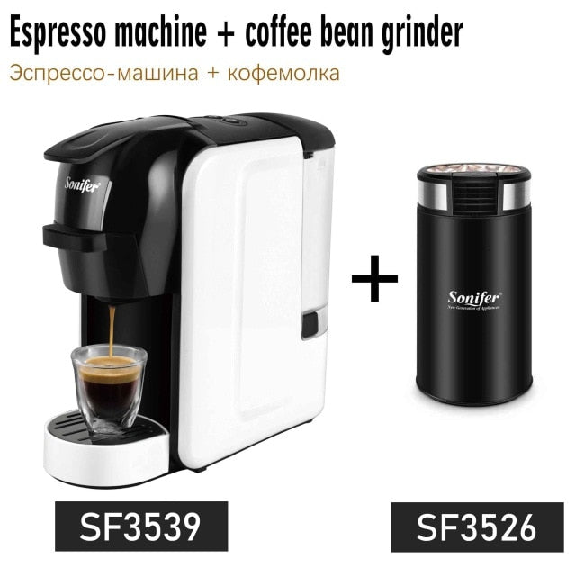 Italian Espresso Electric Coffee Capsule Machine 3 in 1 For Capsules Nespresso, Capsules Dolce Gusto, Coffee Powder 220V Sonifer